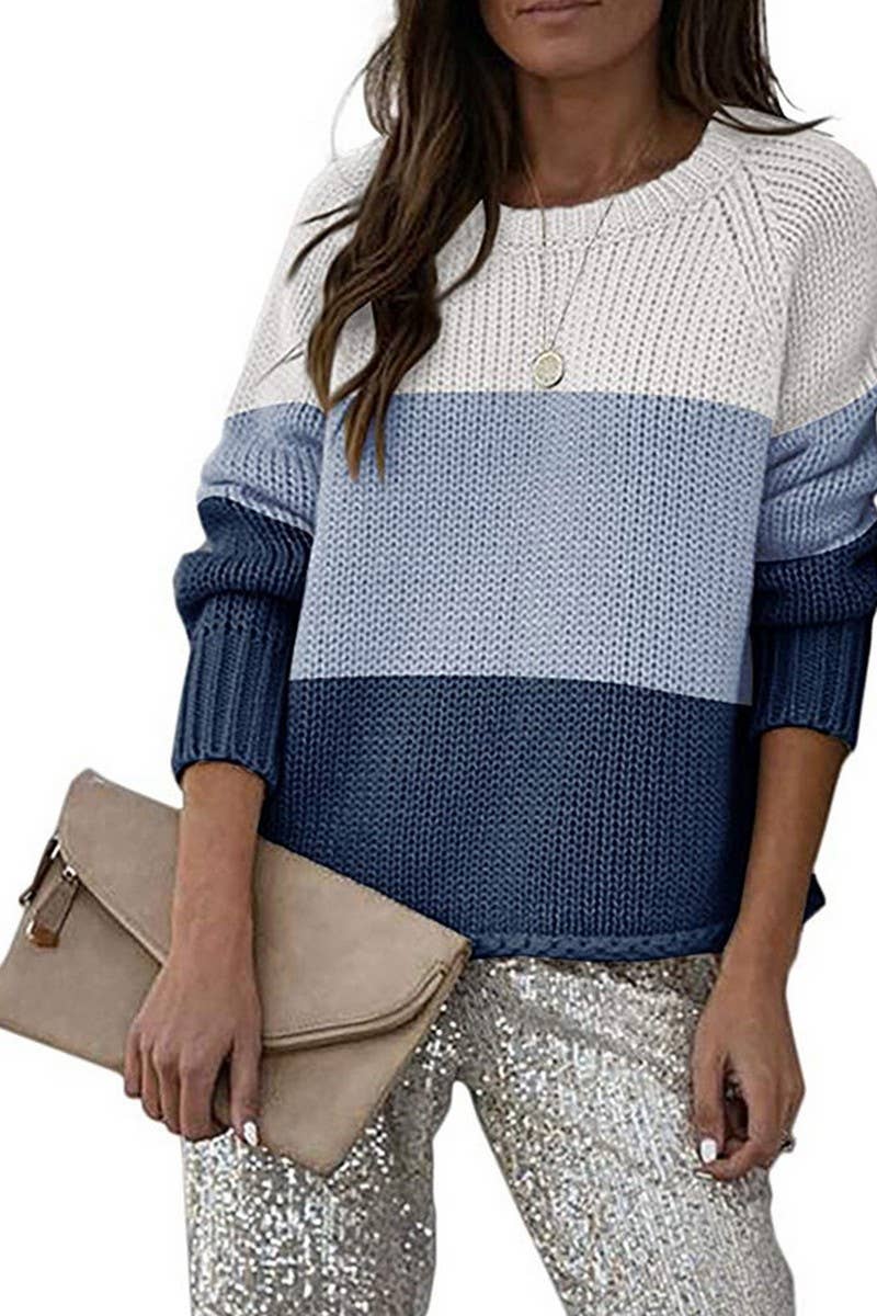 Crew-neck casual base sweater