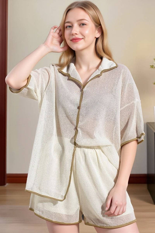 CWSTB347_SOLID COLOR SEE-THROUGH LAPEL CASUAL SUIT