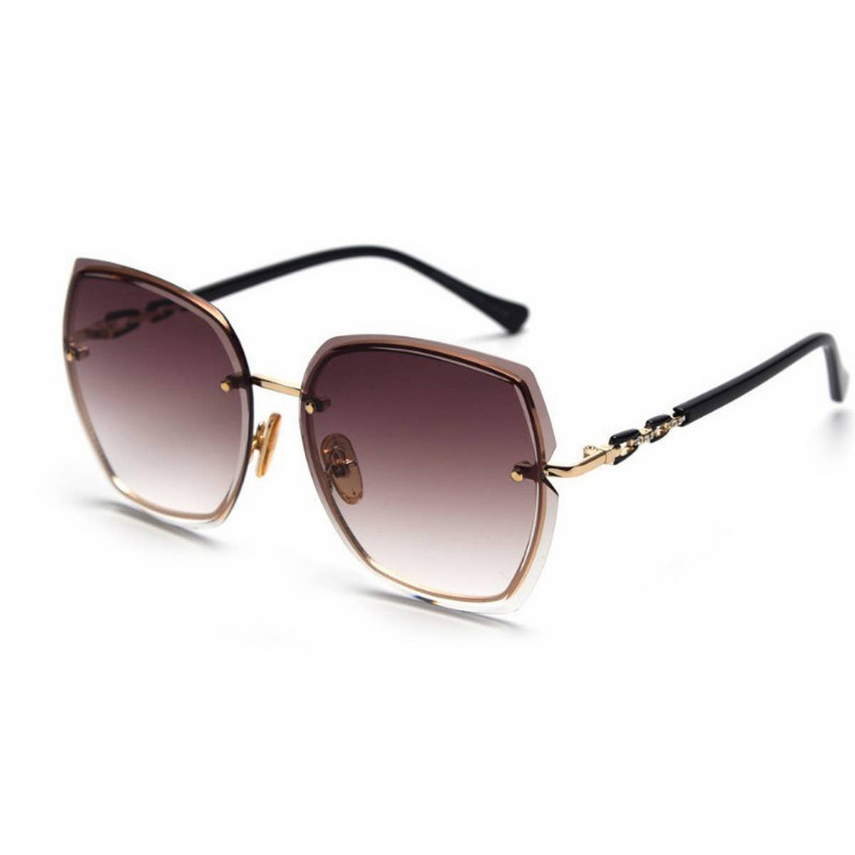 WOMEN RETRO RIMLESS CRYSTAL SUNGLASSES