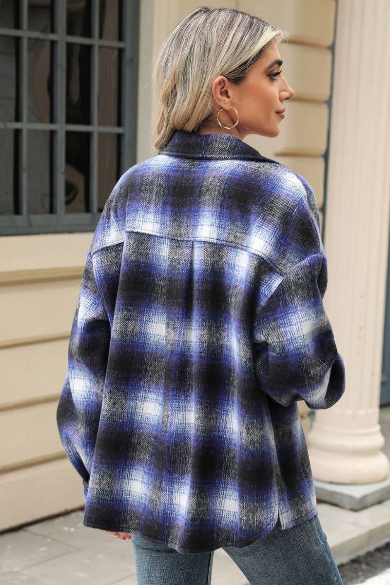 CWTSTL1708_AUTUMN LOOSE LONG-SLEEVED WOOLEN SHIRT JACKET