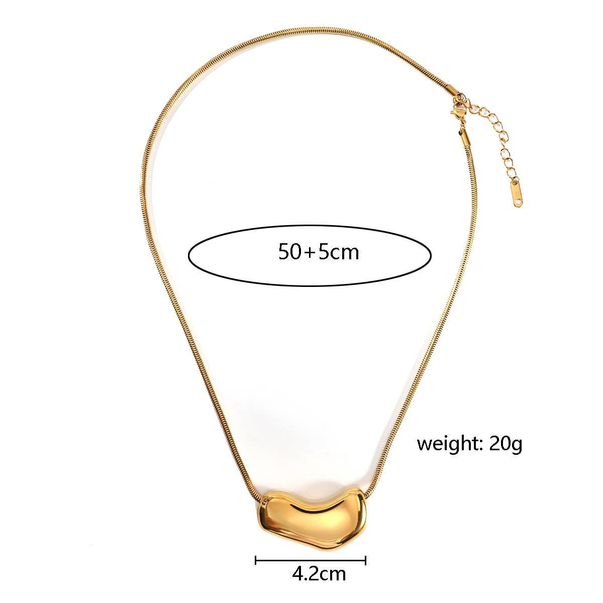 Fashion Irregular 18K Stainless Steel Necklace_CWMM8883