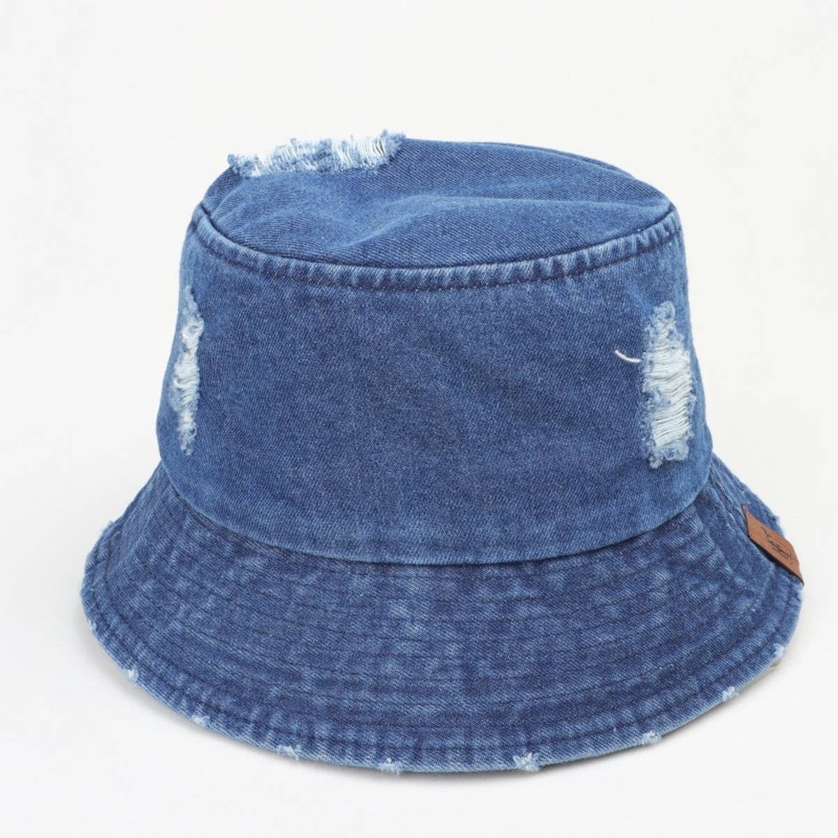 CWAH1518_WASHED VINTAGE TORN DENIM BUCKET HAT
