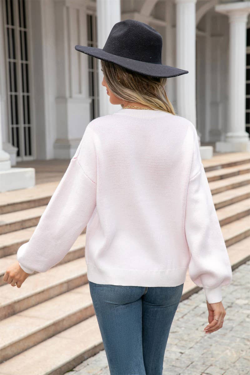 CWOSWL1677_Crew Neck Long Sleeve Pullover Sweater