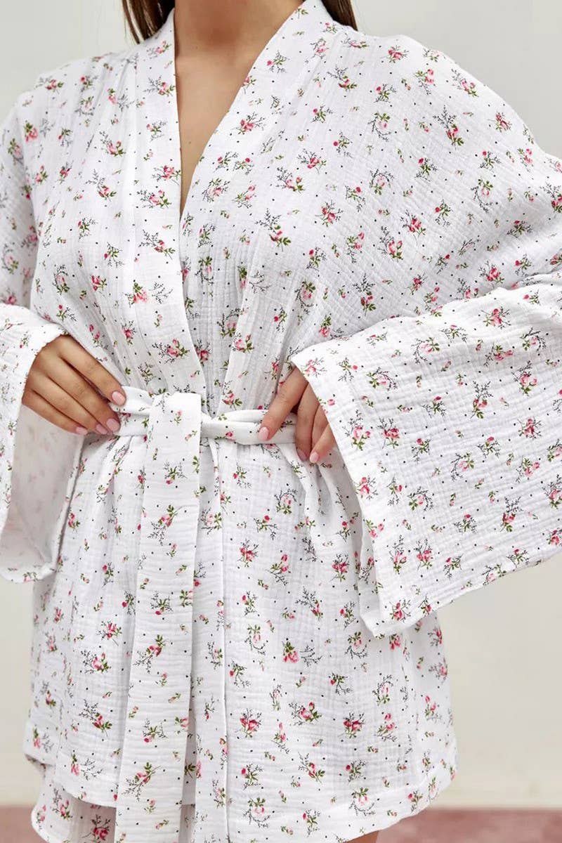CWSPJ0361_COTTON PRINTED LONG SLEEVE SHORTS PAJAMA SET
