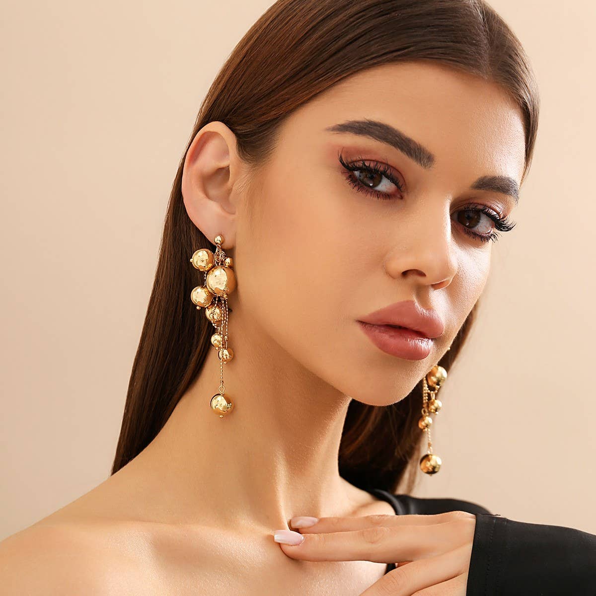 IMITATION PEARL TASSEL PENDANT EARRINGS
