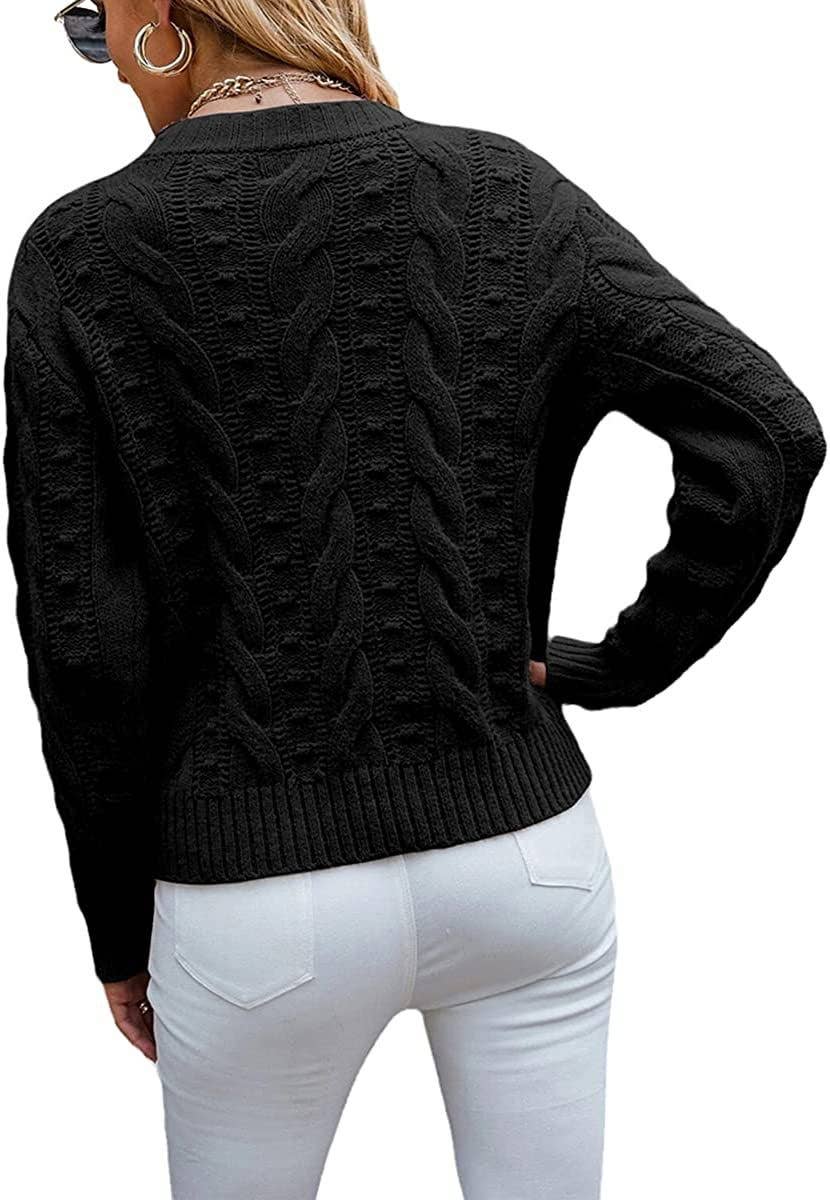 CWOSWL0815_ Long Sleeve Loose Neck Pullover Sweater