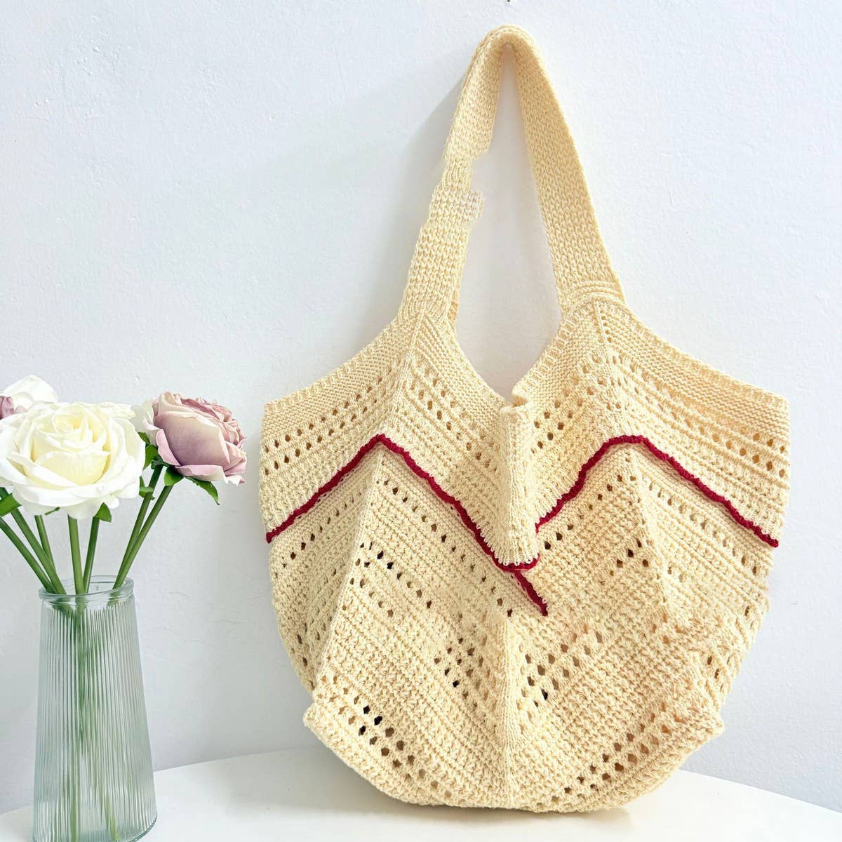 CUAB00327_2025 BOHO STRAW TOTE BAG LARGE BEACH VACATION