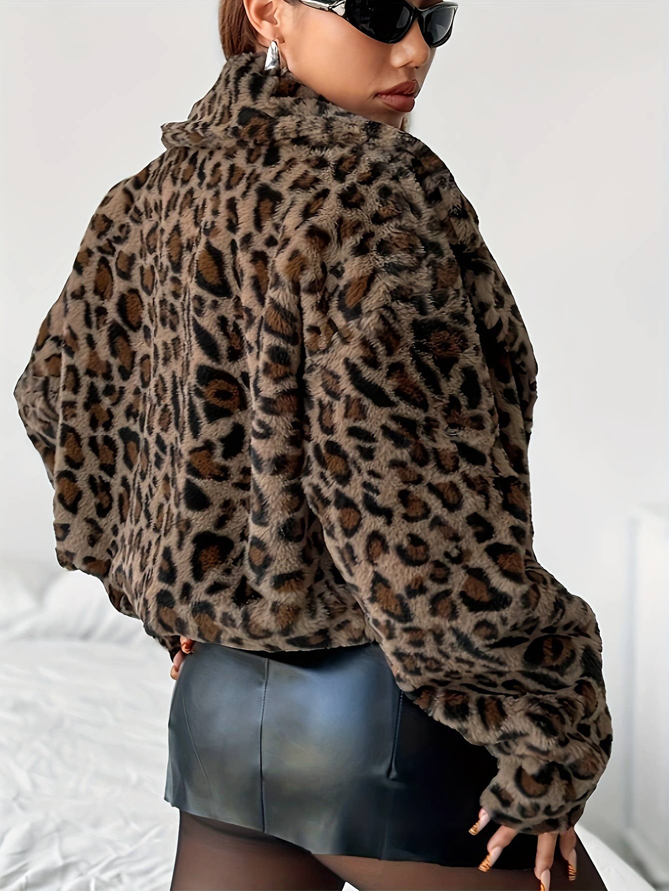 Casual loose zipper warm plush coat