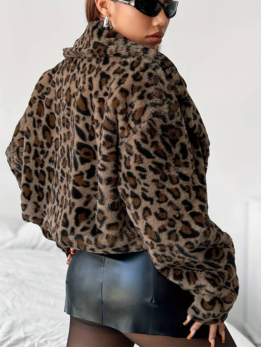 Casual loose zipper warm plush coat