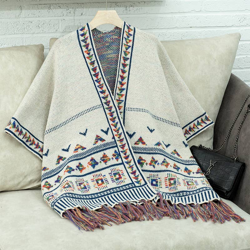 Casual loose jacquard cape cape coat