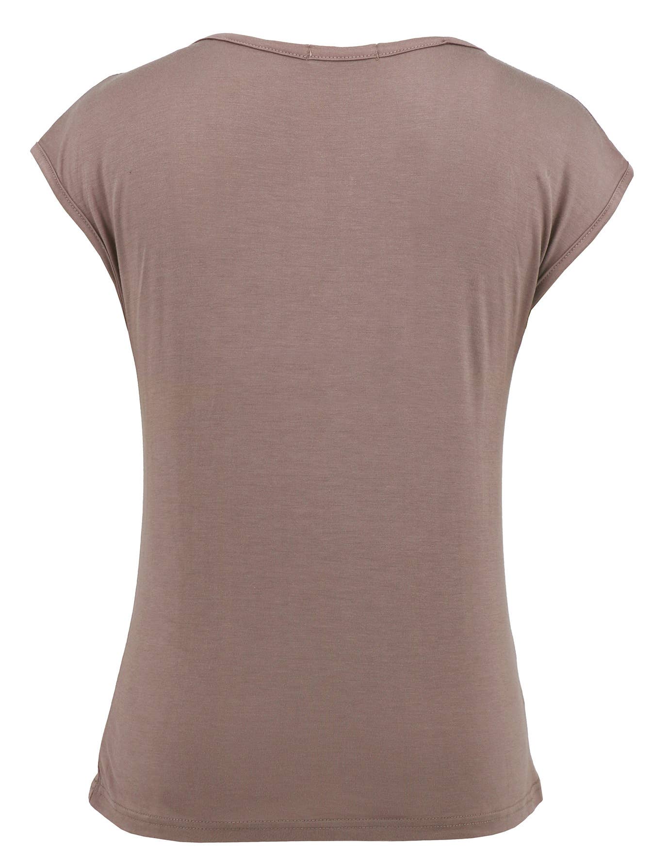 Casual Loose Solid Color V-neck T-shirt