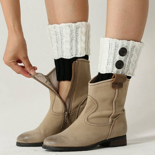 NEW COLOR MATCHING TWIST BUTTON WIDENED SOCKS
