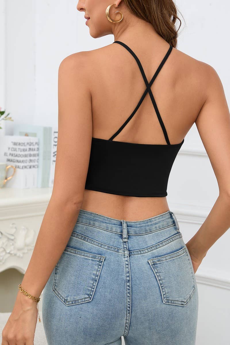 CWTTK00283_SOLID COLOR CUTOUT CROP STRAP TOP