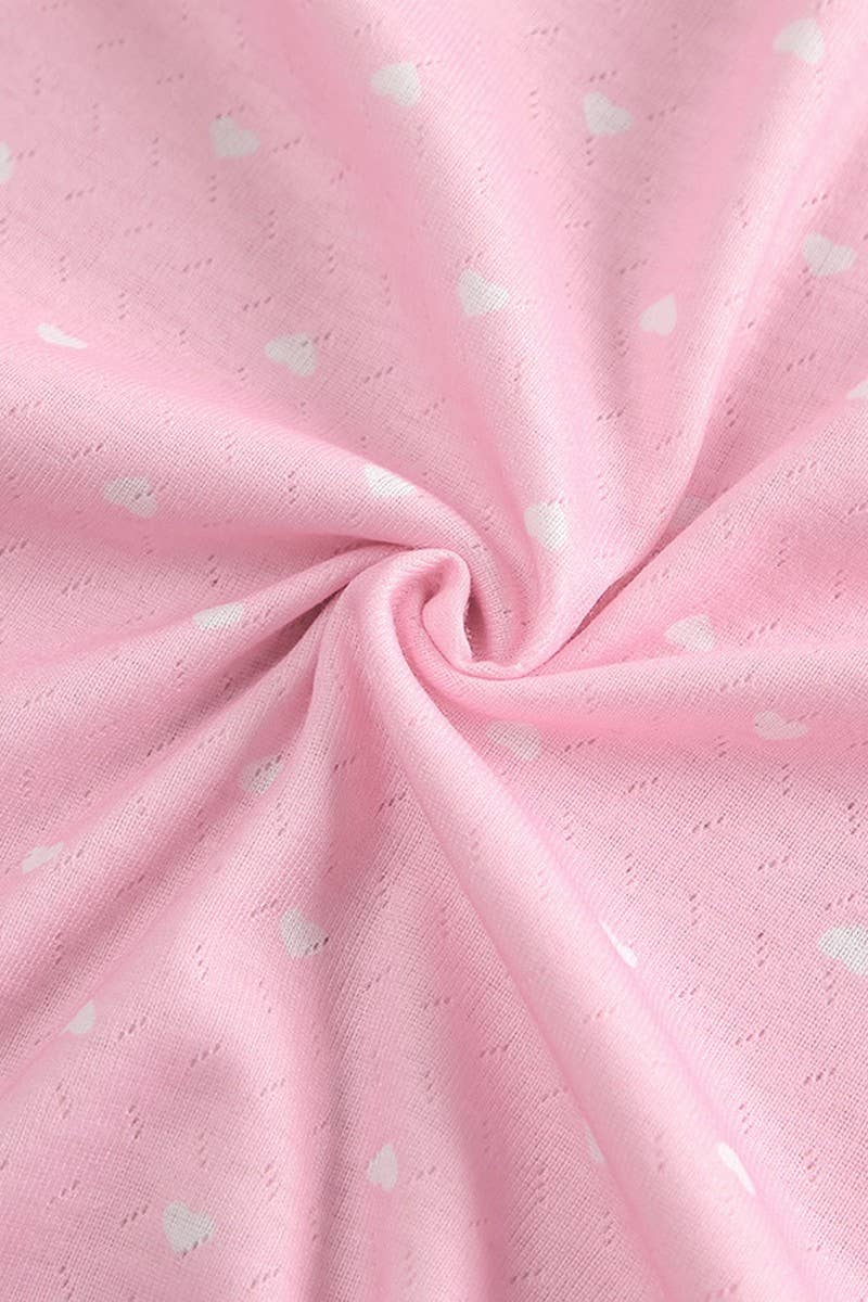 CWSPJ00527_HEART PRINT PAJAMA SET WOMEN SHORT SLEEVE LOUNGEW