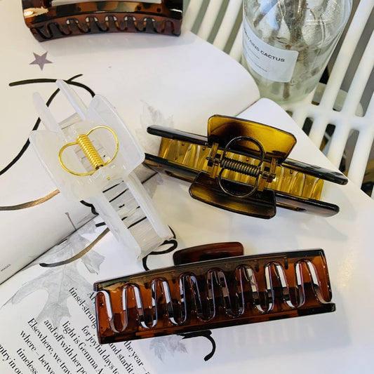 CWAHA1558_4.92"SIMPLE RECTANGLE LARGE HAIR CLAW CLIP