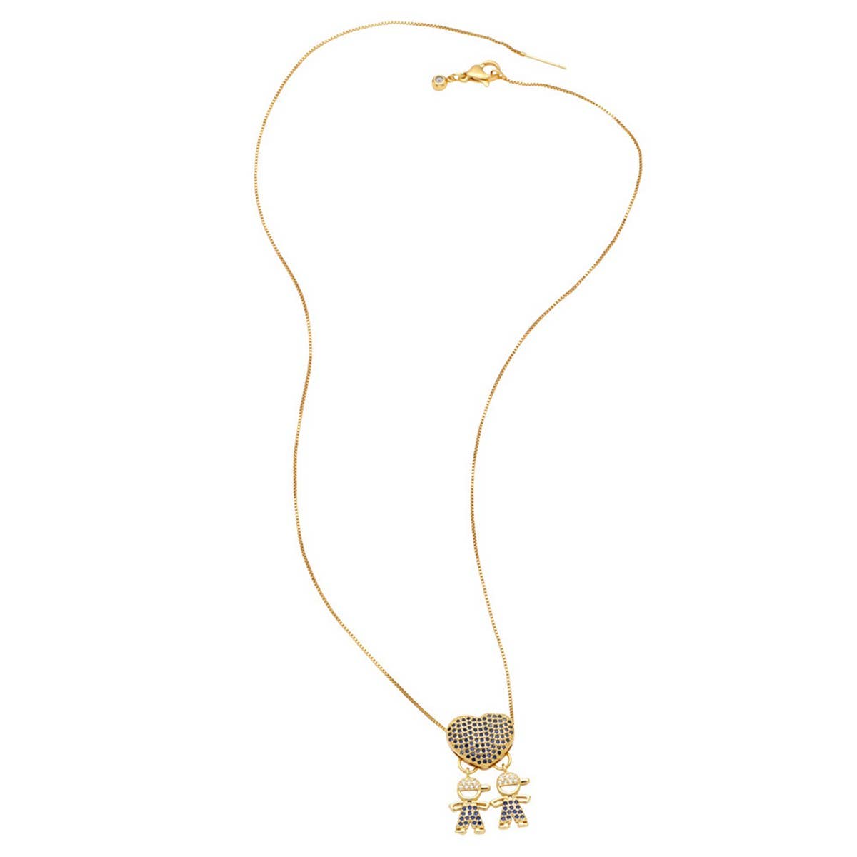 SIMPLE BOYS AND GIRL GOOD FRIENDS PENDANT NECKLACE_CWAJE0891