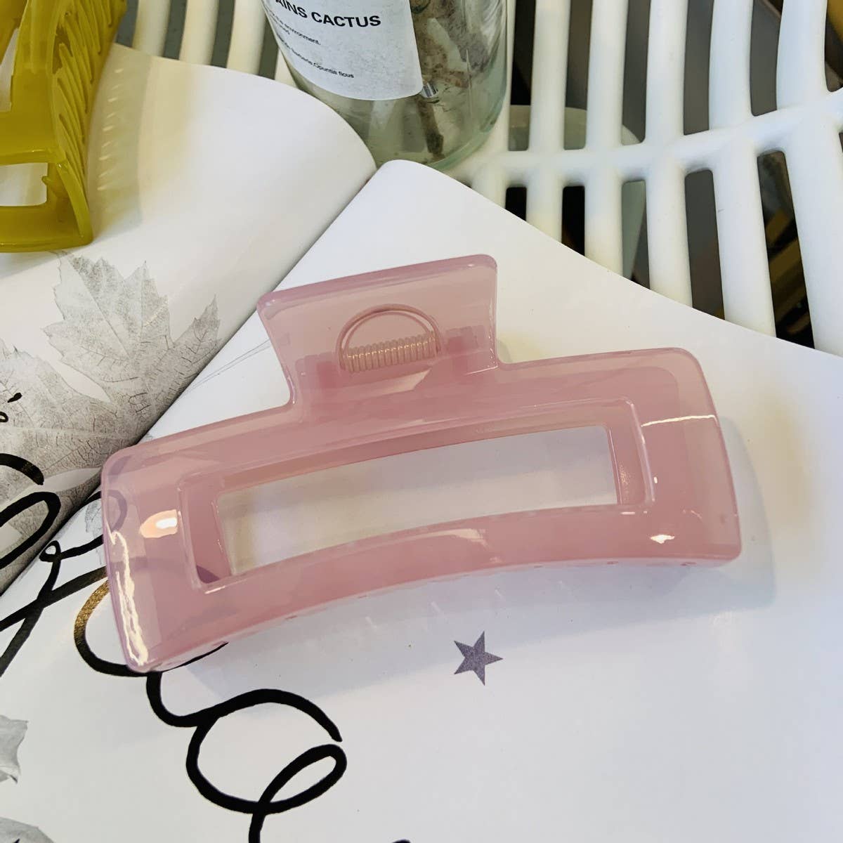 CWAHA1558_4.92"SIMPLE RECTANGLE LARGE HAIR CLAW CLIP
