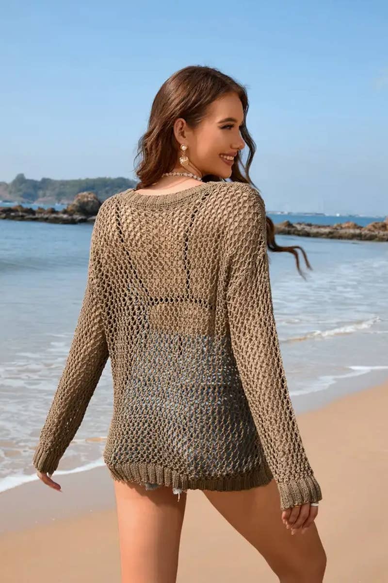 CWTTL1989_FIVE-POINTED STAR SEXY HOLLOW BIKINI BEACH COVER-U