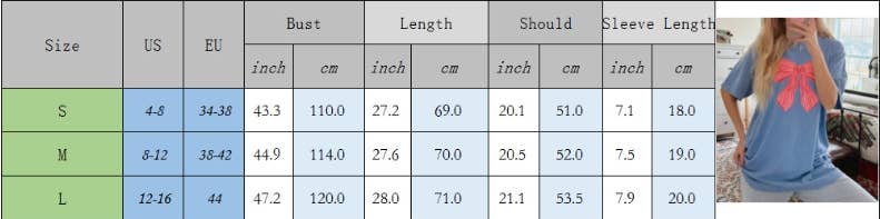 CWTTS1564_CREW NECK LOOSE FIT BOW PRINT SHORT SLEEVE TEE