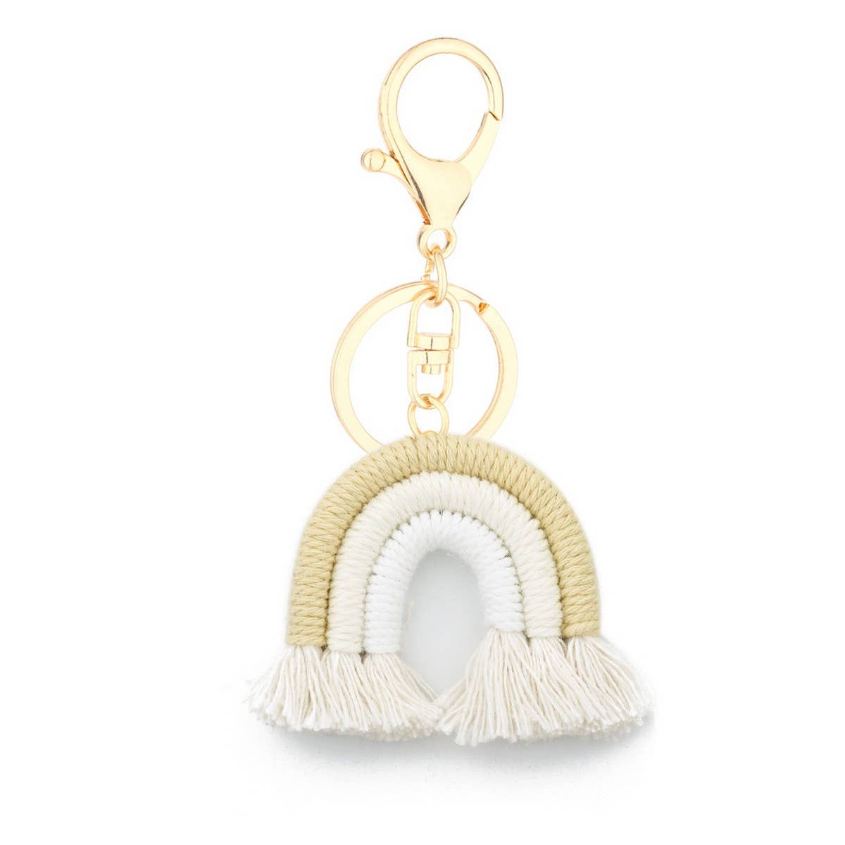 Macrame Rainbow Keychain Boho Car Hanging Decor_CWAB5031