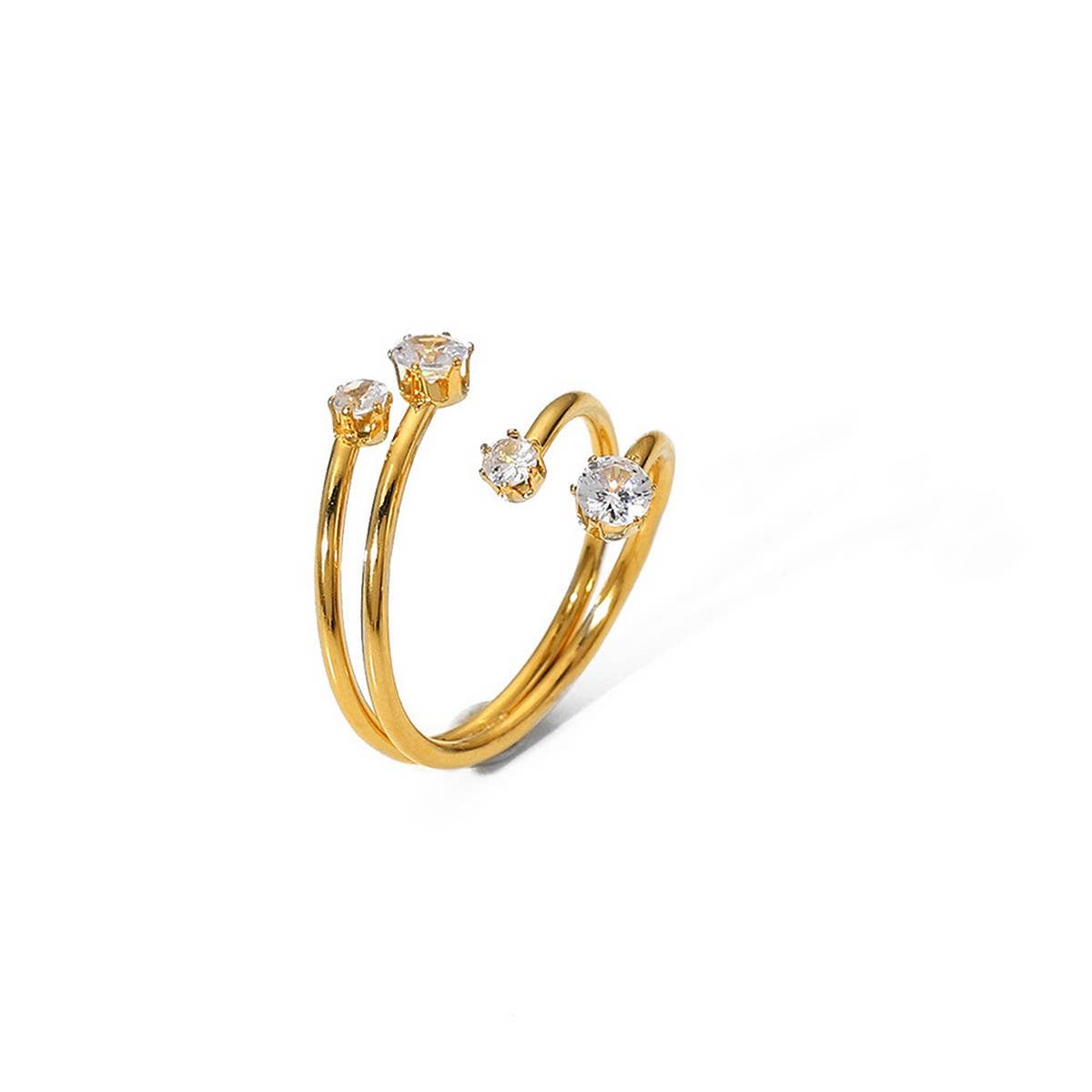 SIDE BY SIDE 4 DIAMOND OPEN RING
