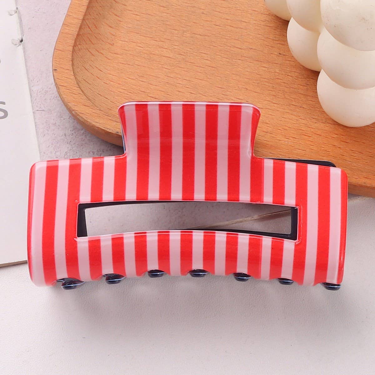 CWAHA1241_4TH OF JULY RECTANGULAR HAIR CLAW CLIP
