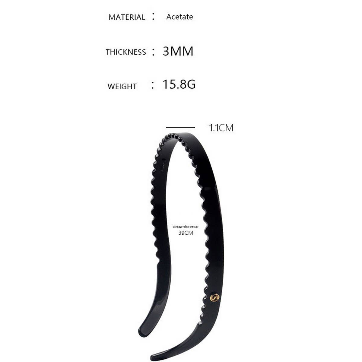 3MM ACETATE HAIR BAND WAVE THIN HEADBAND_CWAHA4353