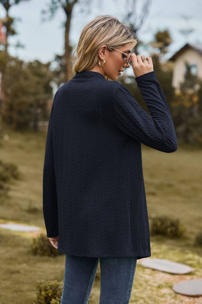 CWOCAL2127_SOLID COLOR BUTTON-DOWN LONG SLEEVE CARDIGAN