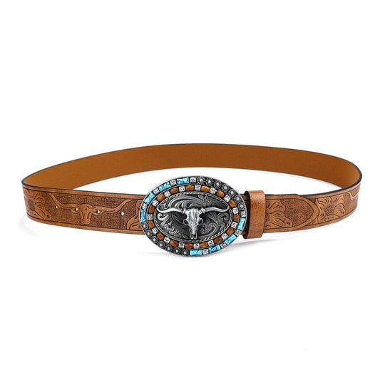 CLASSIC MEN'S PUNK EMBOSSED LEATHER BELT_CWABE0410
