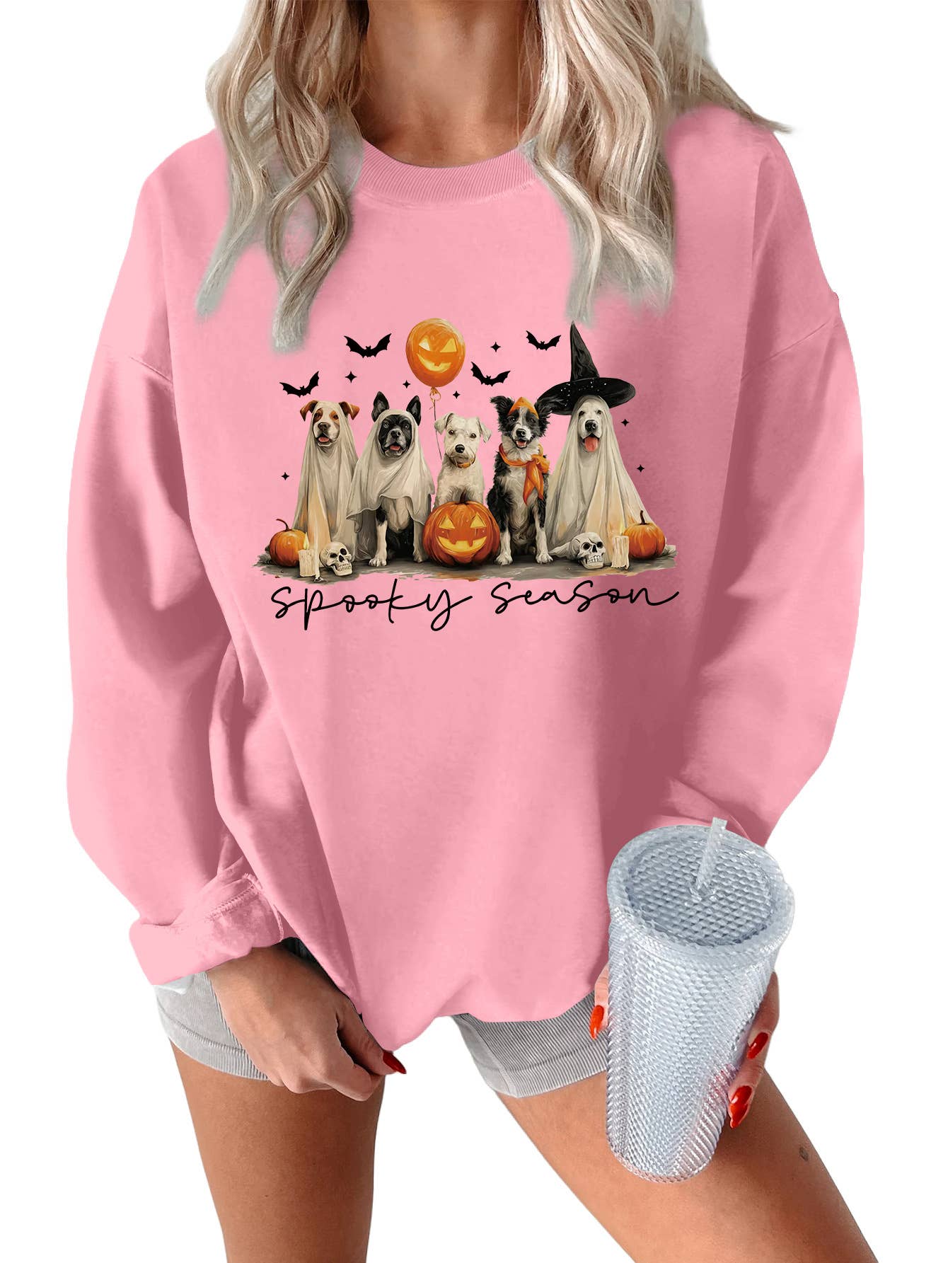 Cute and fun Halloween printed thick warm hoodie