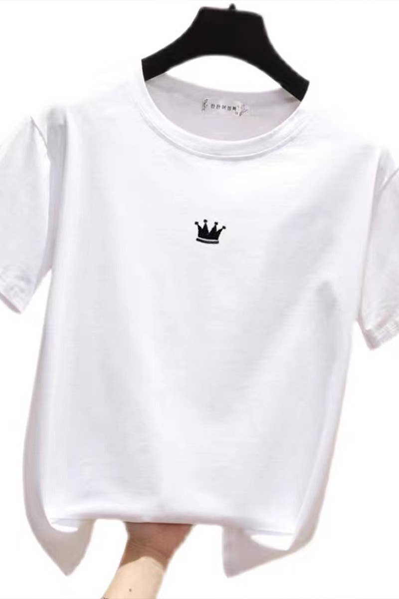 CWTTS0988_CROWN PRINT CASUAL T SHIRT