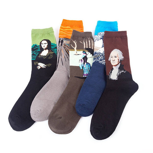 AUTUMN AND WINTER OIL PAINTING SOCKS_CWMS1003