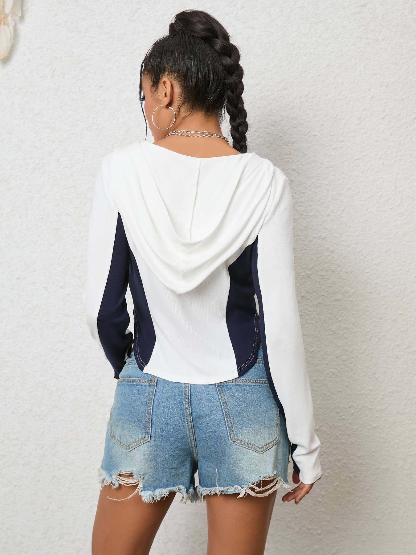 Design slim-fit detachable zipper hoodie jacket