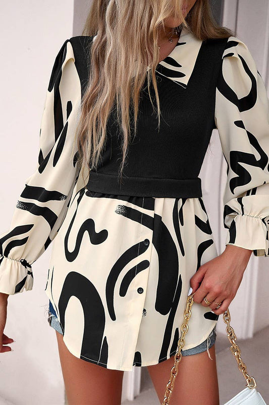 CWTBLL2765_LAPEL COMMUTER STITCHING LONG SLEEVE SHIRT