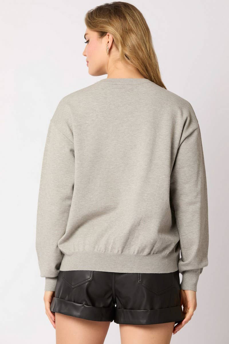 CWTBLL01264_CHRISTMAS SOLDIER SEQUIN LOOSE SWEATSHIRT