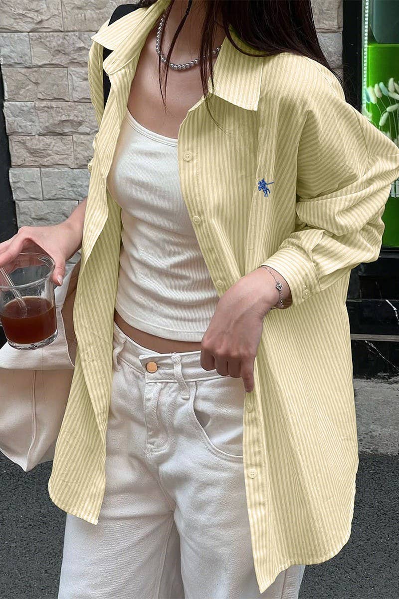 CWTSTL01002_RESORT CHIC STRIPED LONG SLEEVE SHIRT