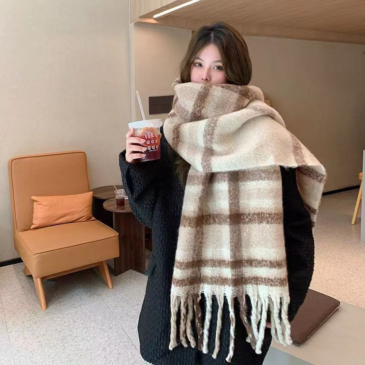 Plush AC Scarf ??Thick Soft Winter Wrap_CWASC2701