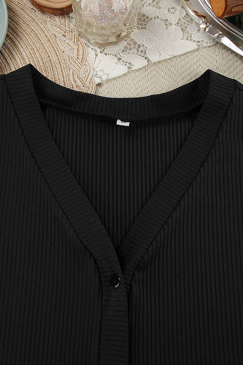 CWSPJ0257_KNITTED LONG-SLEEVED TROUSERS PAJAMA SET