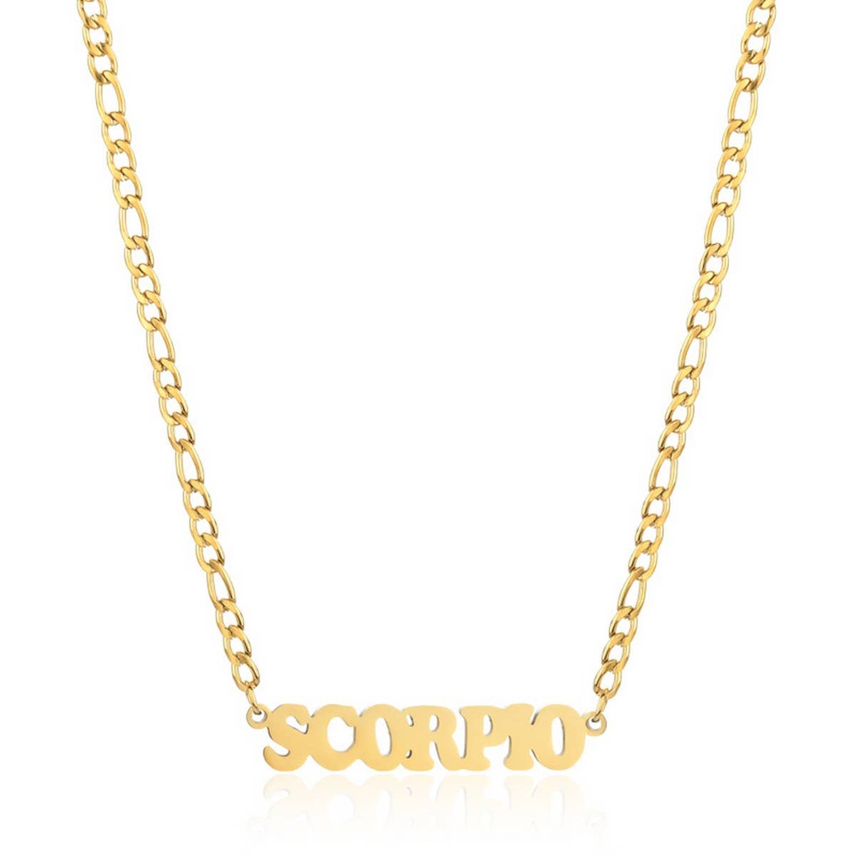 SIMPLE TWELVE ZODIAC STAINLESS STEEL GOLD NECKLACE_CWMM2726