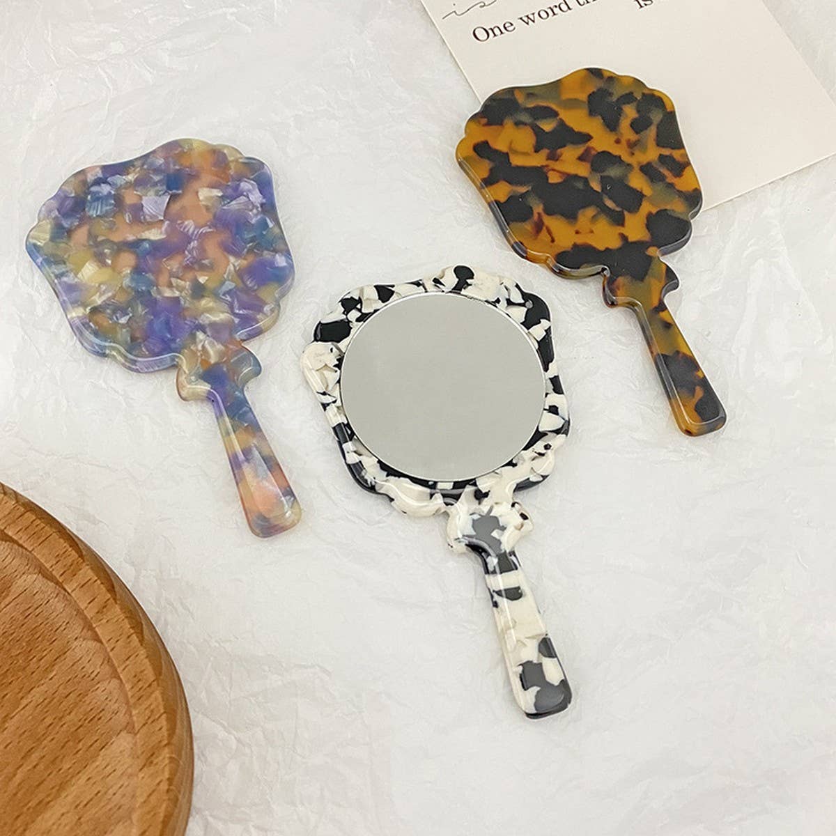 Handheld Rose Mirror Portable Makeup Accessory