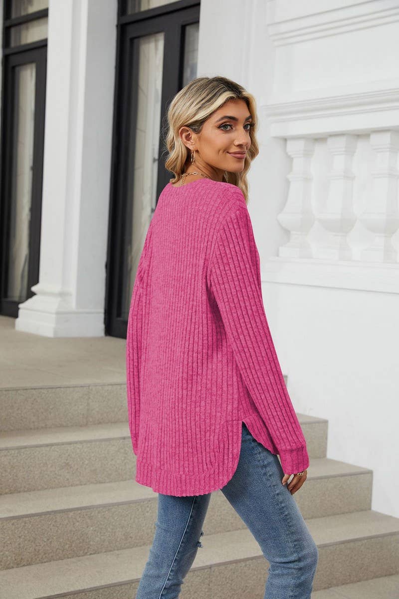 CWTBLL3744_AUTUMN AND WINTER COLLAR CASUAL TOPS