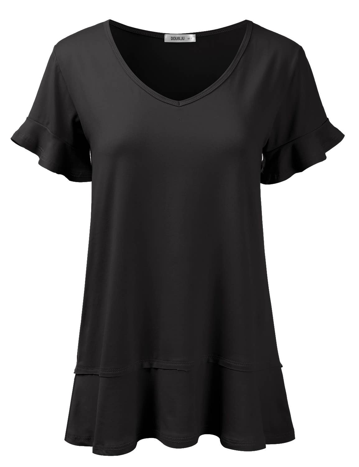 CWTTS681-P_Casual Tshirt V Neck Short Sleeve Loose blouse