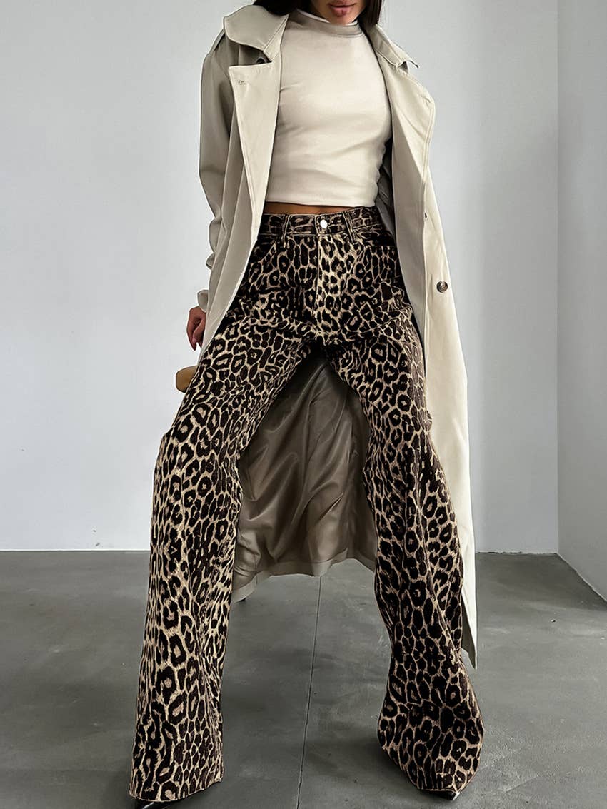 CWBLP1554_FASHION PERSONALITY LEOPARD PRINT WIDE LEG PANTS
