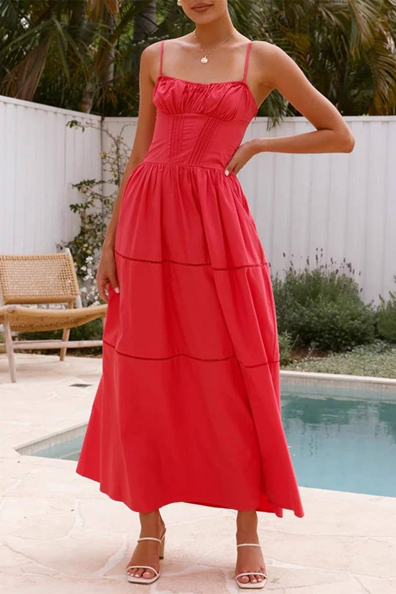 CWDHL0885_HOLIDAY CASUAL STYLE SOLID COLOR SMALL SLING DRESS