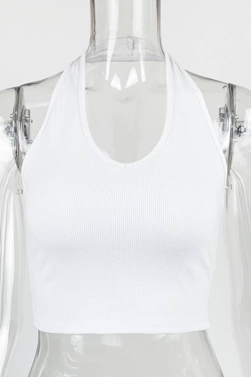 CWTHT0091_V-NECK HALTER NECK VEST