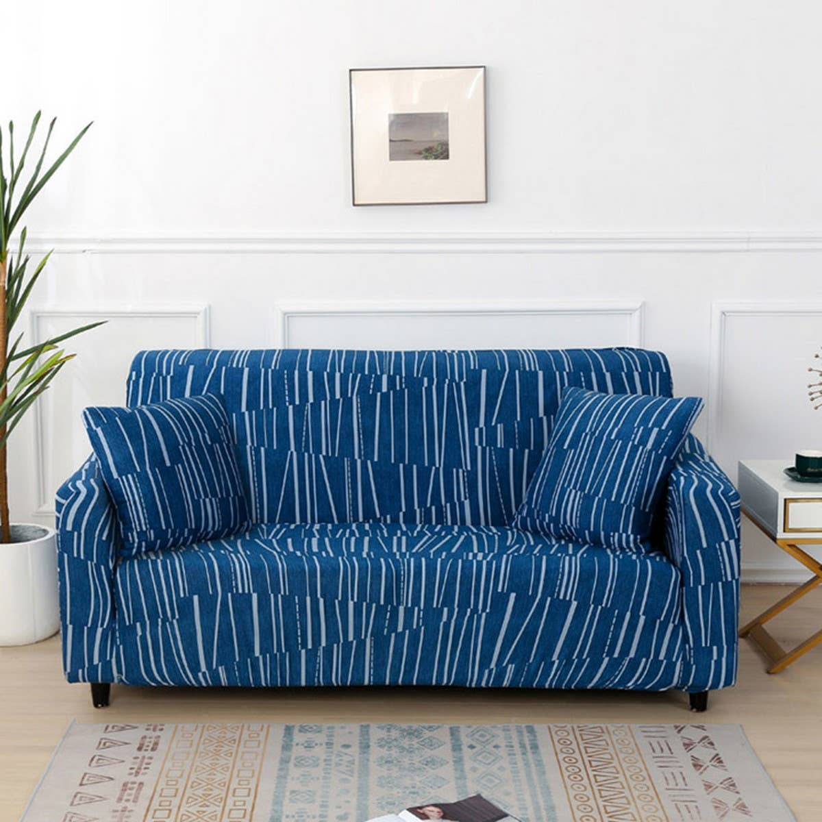 Modern Knit Sofa Cover, Stretch Fit, Solid Color