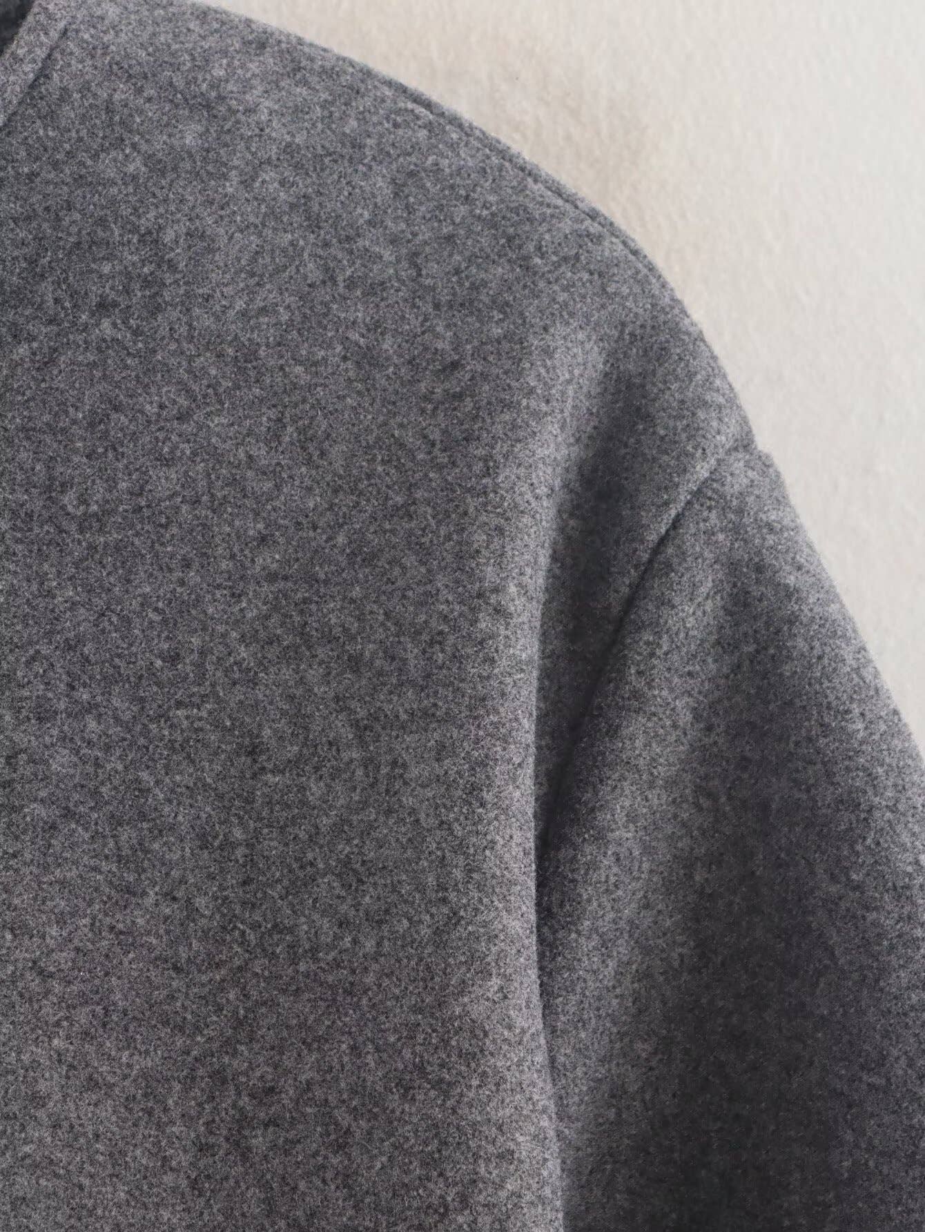 CREW NECK LONG SLEEVE WITH POCKET ZIPPER CARDIGAN