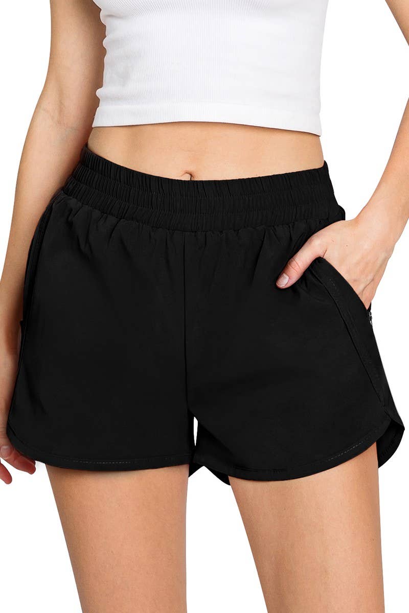 CWBSP152_ZIPPER POCKET DETAILED CASUAL SHORT PANTS