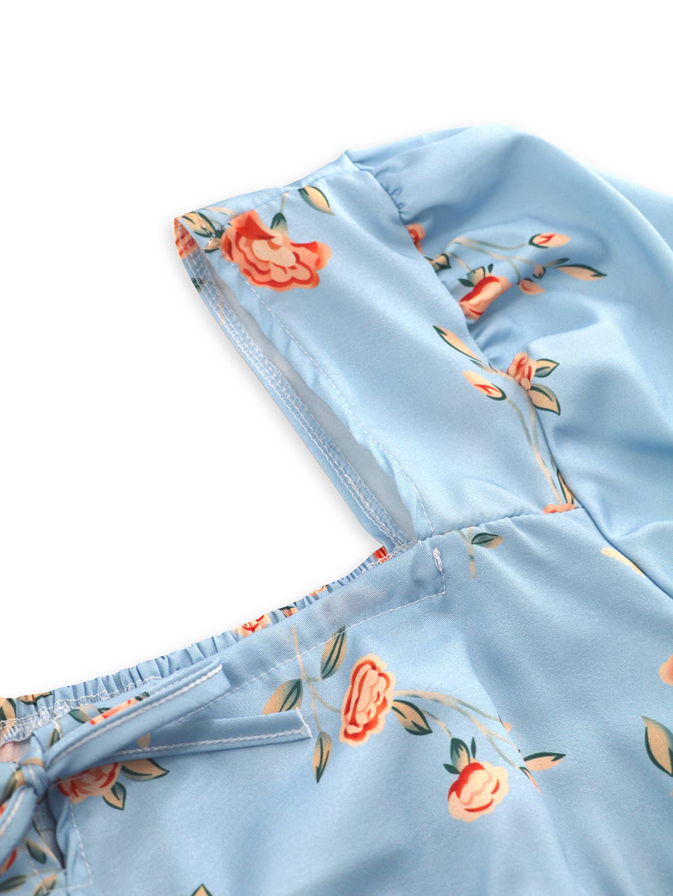 Floral Elegant Lantern Sleeve Dress