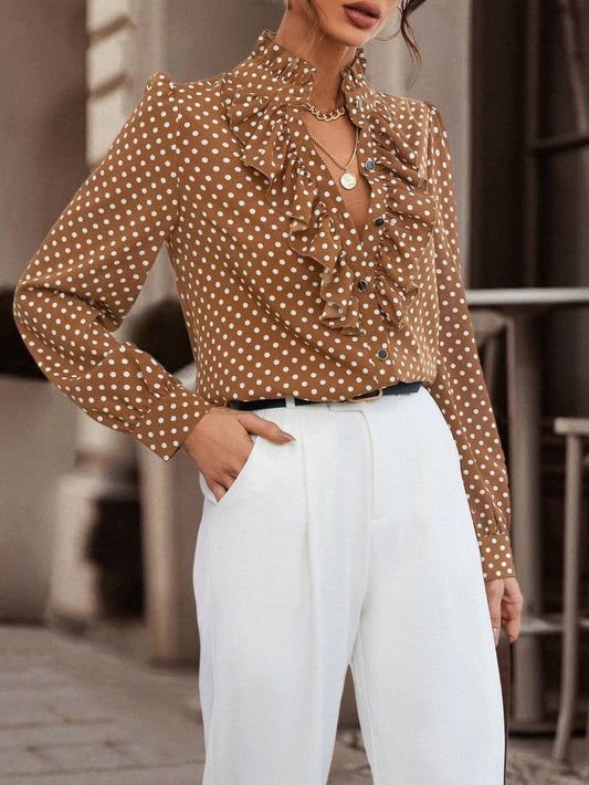 CWTBLL3899_FRENCH LACE COLLAR NICHE LONG SLEEVE SHIRT